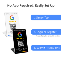 Google Review Stand (NFC Tap + QR Code) Small #2 - ABC RFID