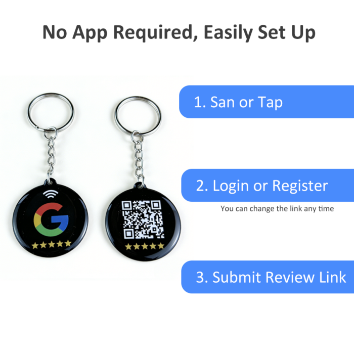 Google Review Keychain (NFC Tap + QR Code) - ABC RFID